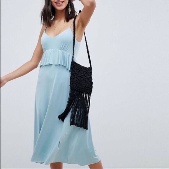 ✨ASOS DESIGN slinky midi sundress with waist ruffle - Picture 7 of 8